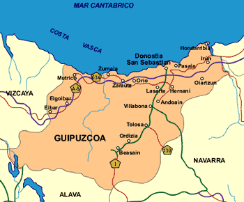 Mapa de Guipzcoa